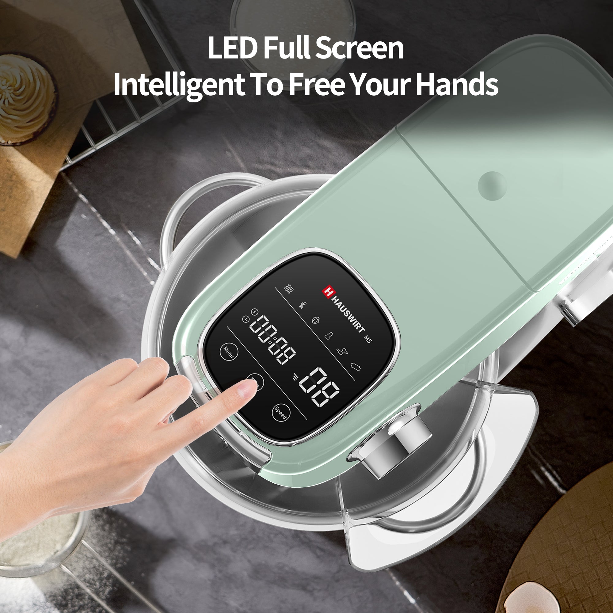 Hauswirt® M5 5.3Qt 11 Speeds Tilt-Head Mixers Kitchen Electric Stand Mixer Green Color