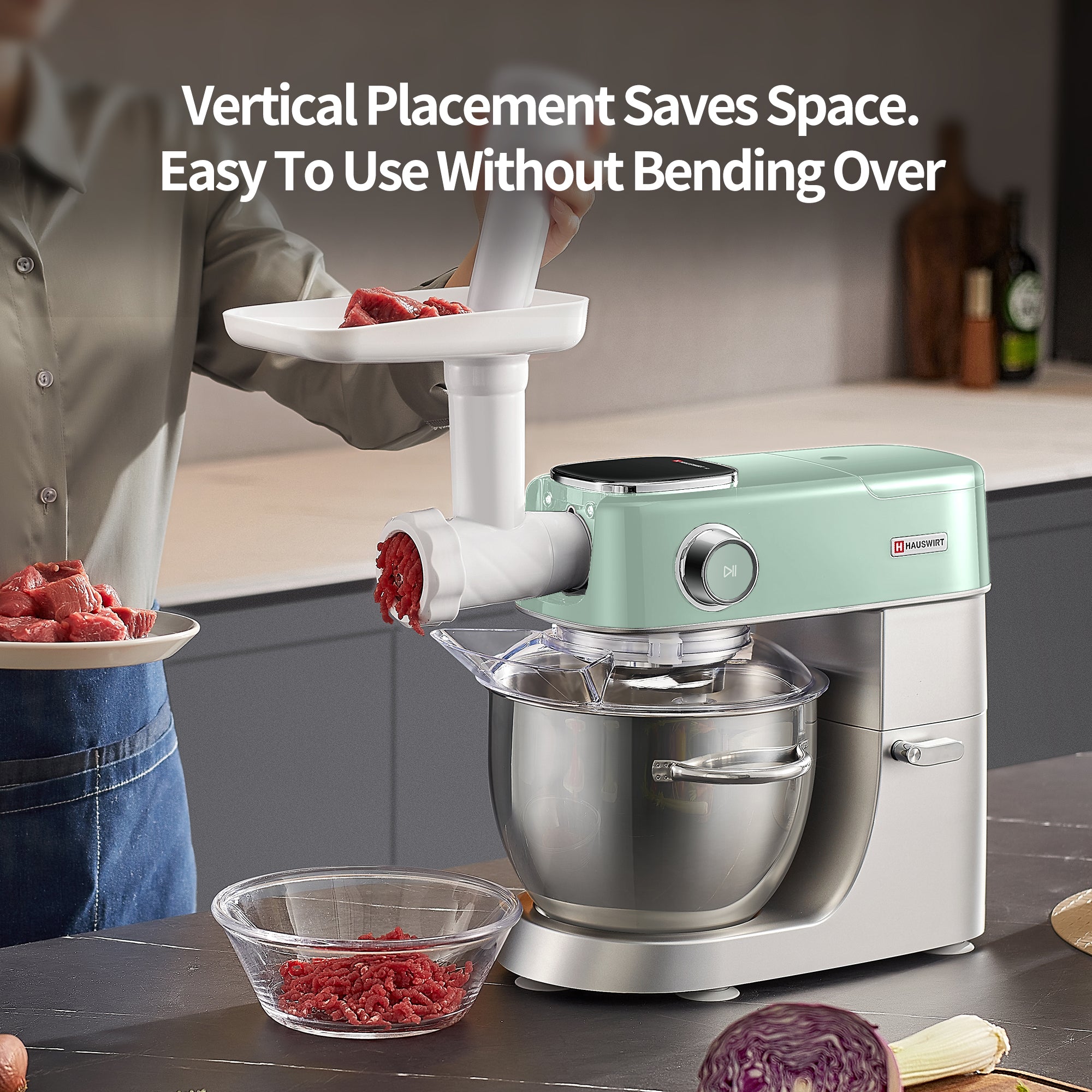 Hauswirt® M5 5.3Qt 11 Speeds Tilt-Head Mixers Kitchen Electric Stand Mixer Green Color