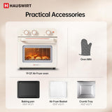 Hauswirt® K3, 19Qt Air Fryer Conventional Oven K3,10-in-1 Combo,Extra Capacity Air Fryer,Baking and Frying Integrated,1250 Watts,150°F - 450°F,Non-Stick, Stainless Steel,Online Recipe Booklet